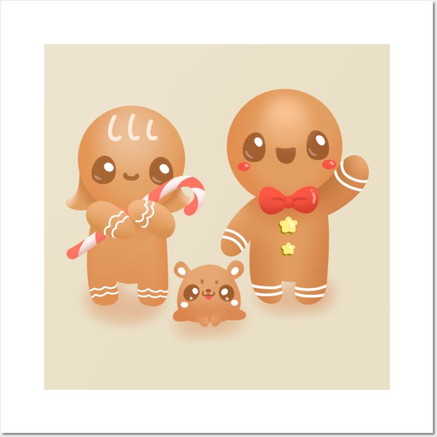 Cute Gingerbread Family Wall Art by mil.creates